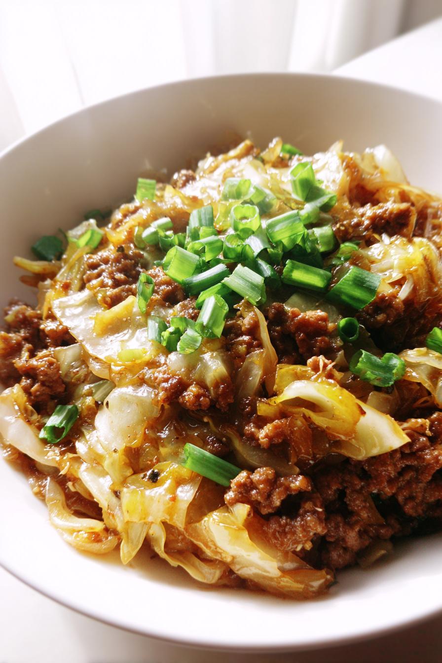 Healthy Chinese Ground Beef & Cabbage Stir Fry - detail 1