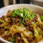 Healthy Chinese Ground Beef & Cabbage Stir Fry