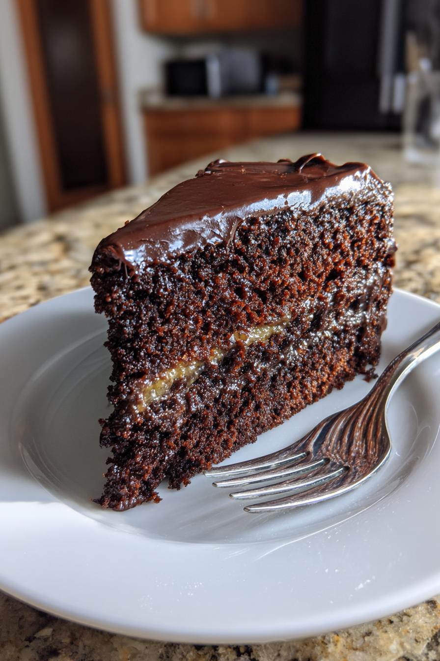 double chocolate banana layer cake - detail 1