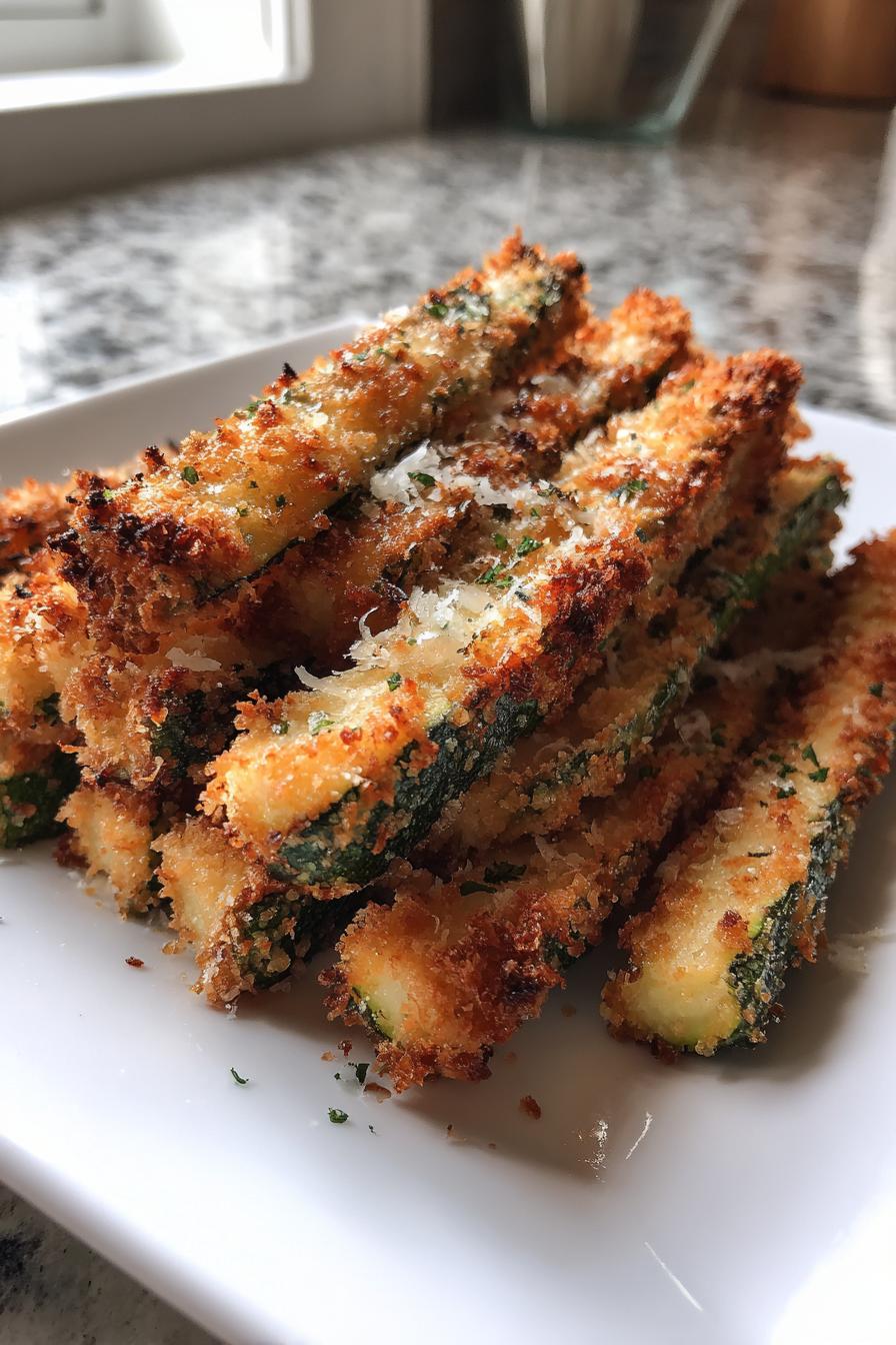 zucchini fries with parmesan cheese - detail 2